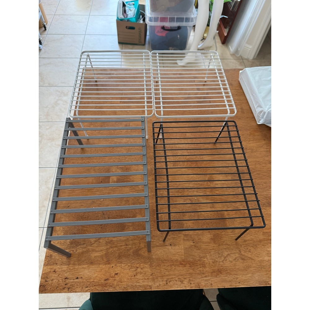 Unbranded Multi Cabinet Shelf Riser 4pc Set Wire Storage Rack